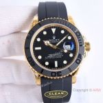 Clean Factory Rolex Yacht-Master new 42mm Yellow Gold Oysterflex Watch Super Clone Cal.3235